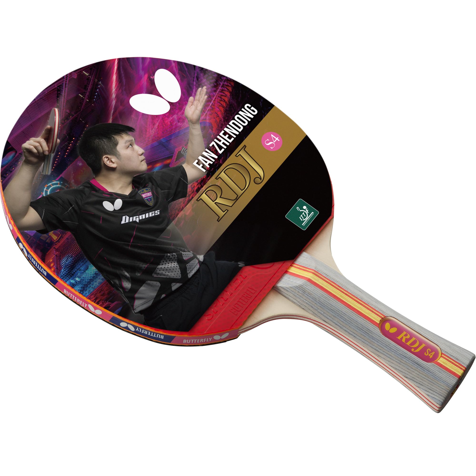 Butterfly S レッド 2枚セット Butterfly RDJ S4 ITTF Approved Ping Pong Paddle Great Spin Speed