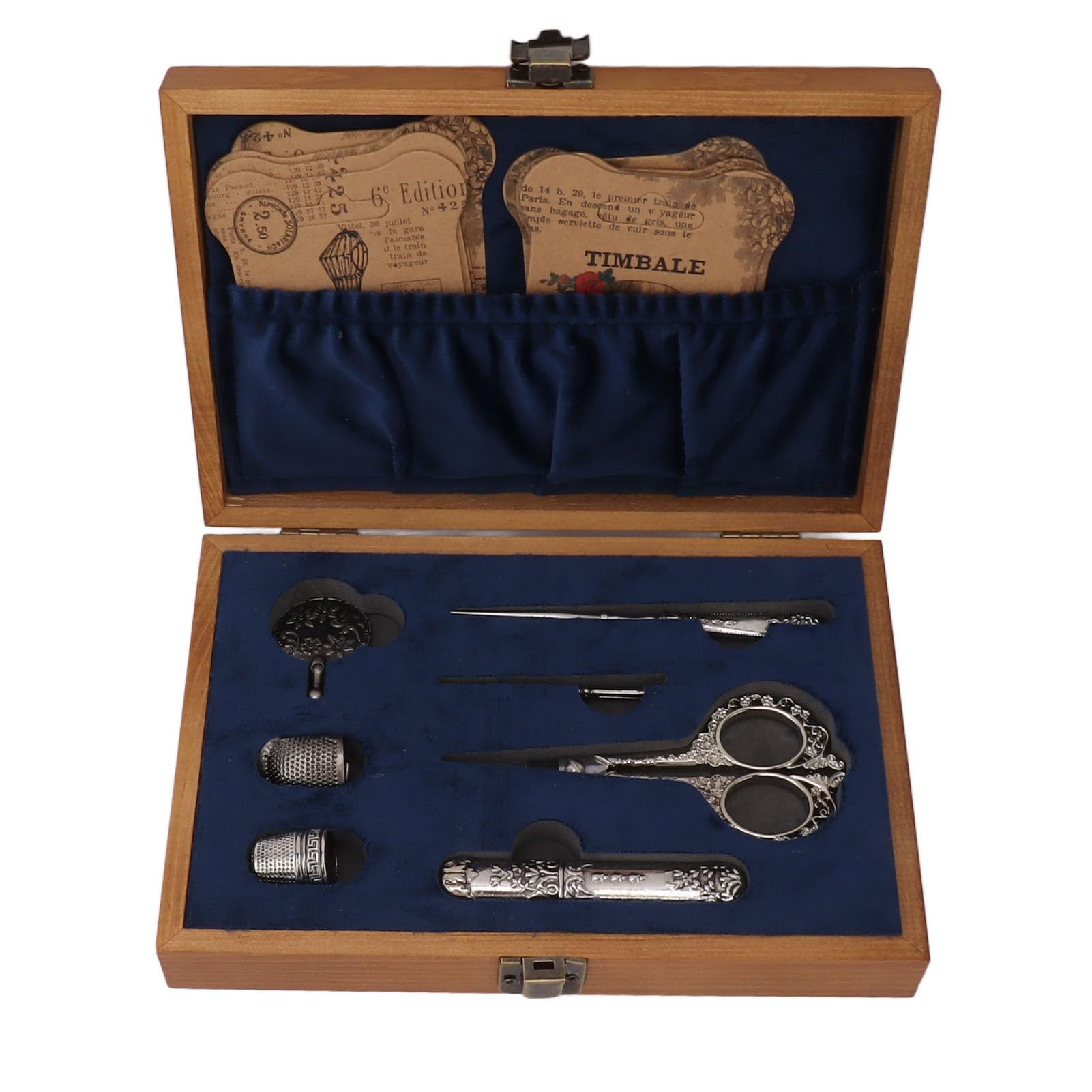 Juego de Tijeras de Bordar Vintage, Kit de Costura Antiguo de Acero Inoxidable con 7 Piezas, para Costura Artesanal (Plata)