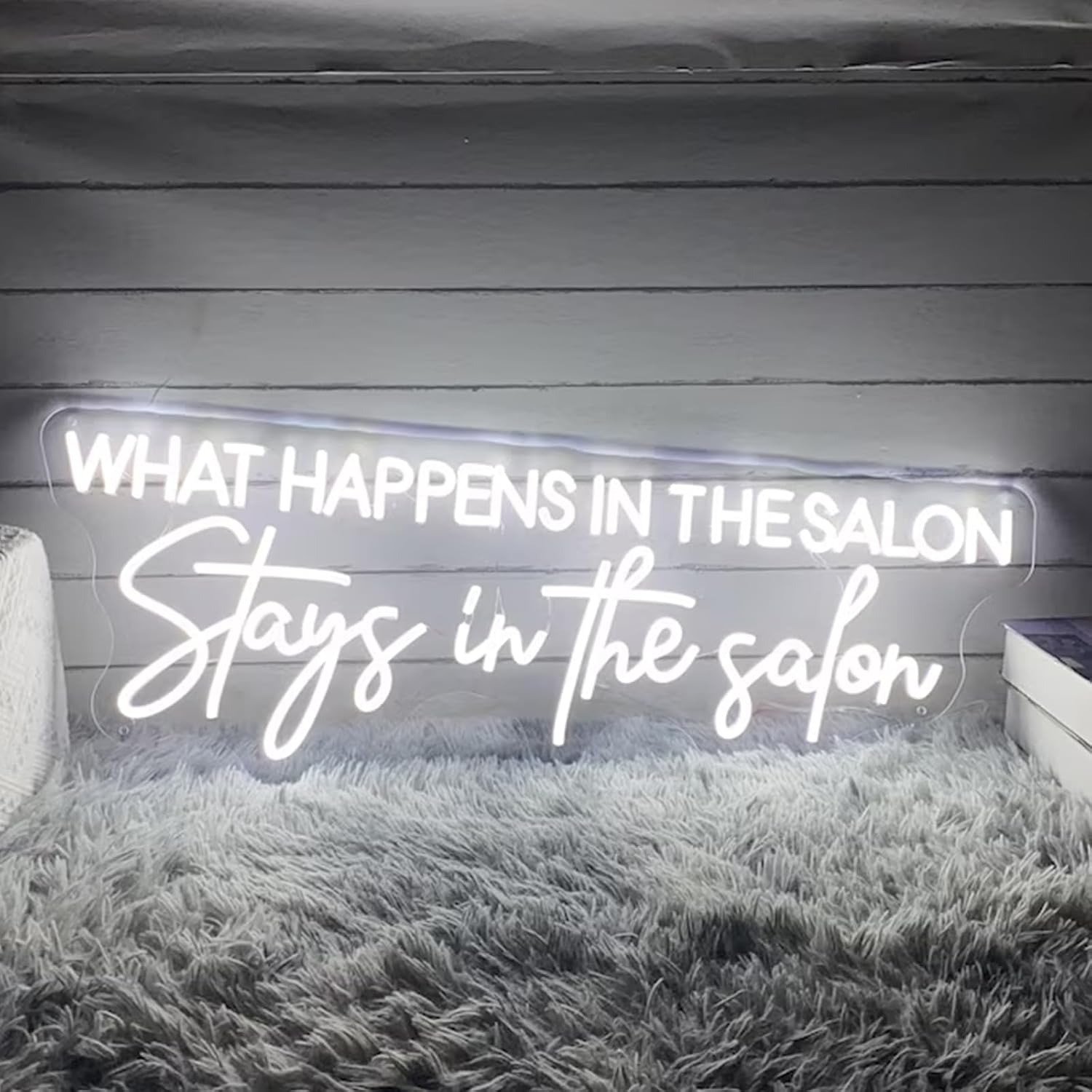 What Happens In The Salon Stays In the Salon Neon Sign Led Business Salon Light Up Signs for Wall Decor Lashe Room Beauty Salon Decor Hair Studio Decoration 31.5inches