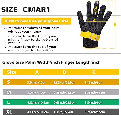 Miniatura 41 de Schwer - Guantes de trabajo resistentes al corte, hechos de malla metálica de alambre de acero inoxidable, para hombres y mujeres, para abrir
