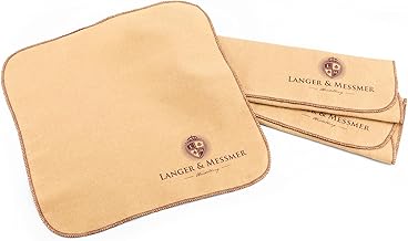 Langer & Messmer Polishing cloths for smooth leather made of 100% cotton in a practical set – Polishing Cloth for Professional Shoe Care (Bordeaux | Beige)