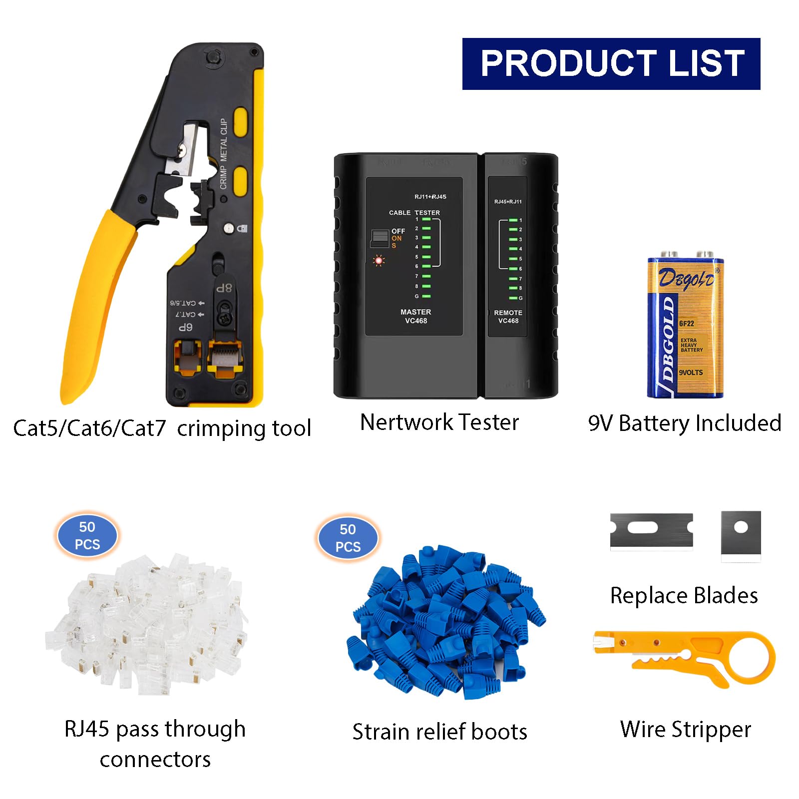 ZoeRax [Cat5 Cat6 Cat7 Pass Through Crimper] For RJ45 RJ12 RJ11 Network Connectors Modular Plugs Ethernet Cables EZ Crimp Tool - View #4