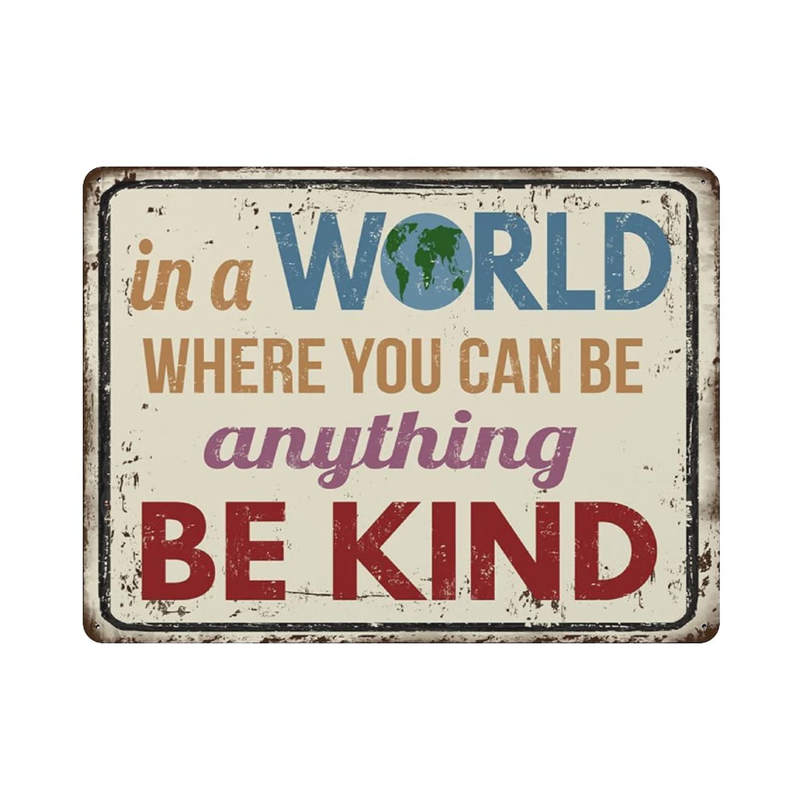 Metal Tin Sign Anyting Be Kind Vintage Tin Poster Metal Sign Wall Decoration Country Kitchen Home Garage Decor 16"x12"