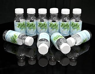 Zam Zam Transparent Empty Water Bottle (Pack Of 15) With White Cap,Small Bottle Specially For Zam Zam Water, Capacity 60 Ml, Plastic