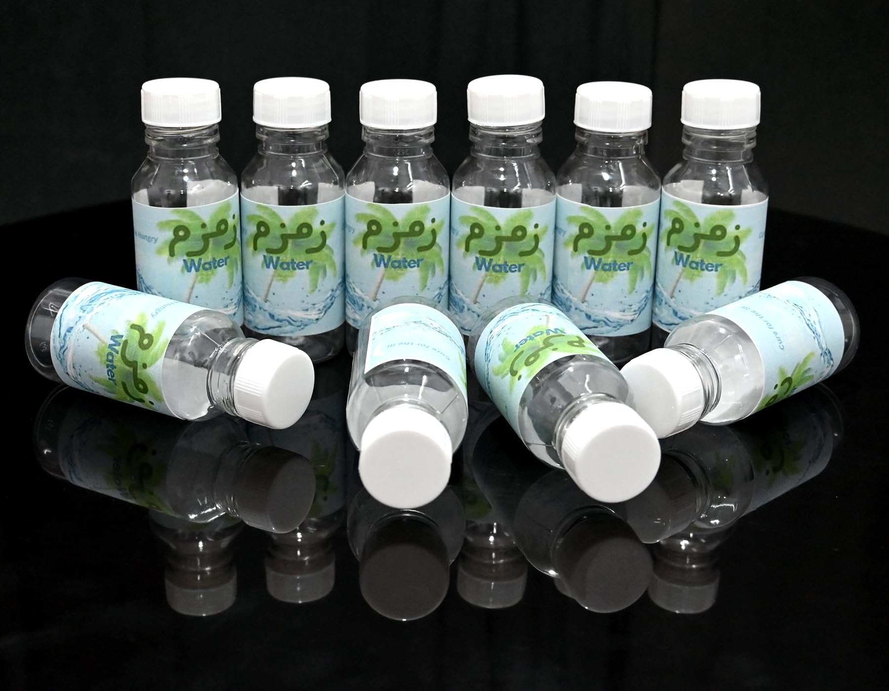 Zam Zam Transparent Empty Water Bottle (Pack Of 15) With White Cap,Small Bottle Specially For Zam Zam Water, Capacity 60 Ml, Plastic