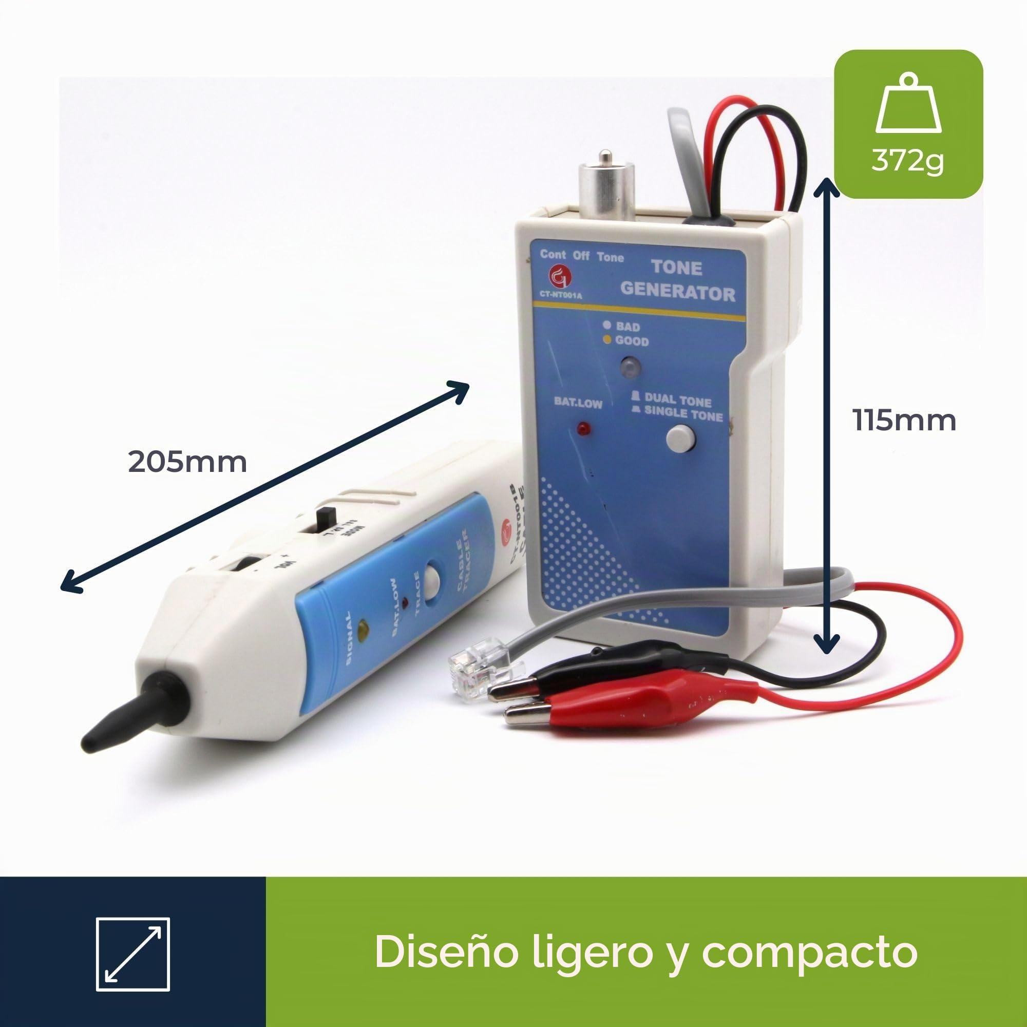 Velleman Buscador de cable/probador de cable de red para LAN, RJ45, RJ11, RJ12