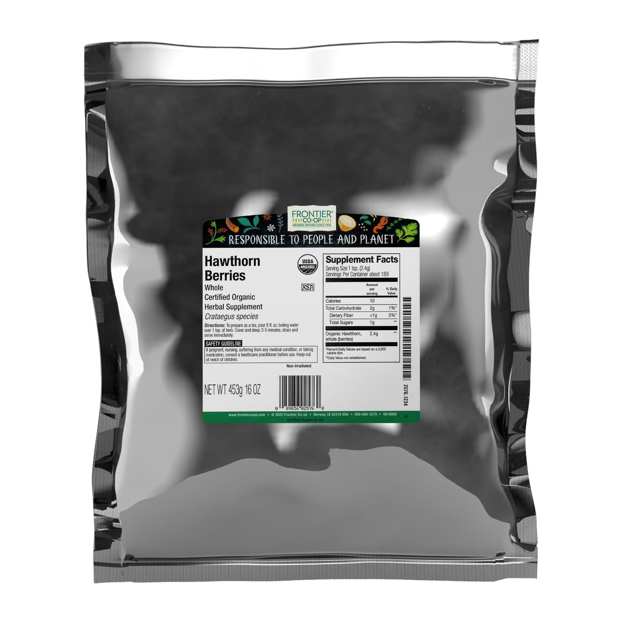Frontier Co-op Organic Hawthorn Berries, 16 oz