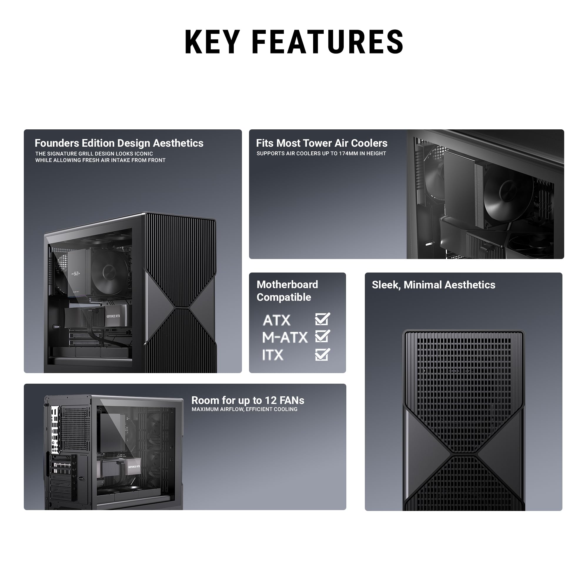 Ant Esports Titan FE Case - Black Mid-Tower PC Case -4