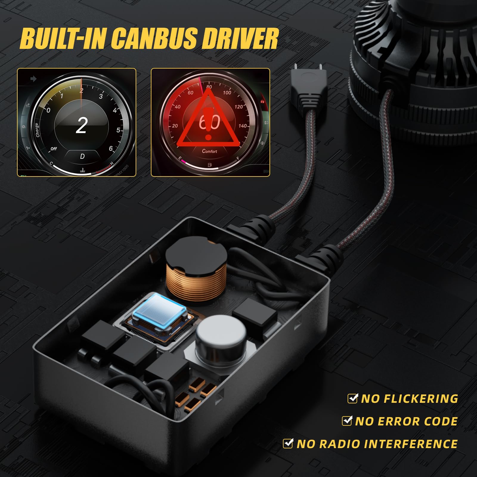 H7 LED Canbus 30000LM: Bombillas H7 160W para Faros de Coche 12V y Camión 24V - Luz LED 6500K Blanco