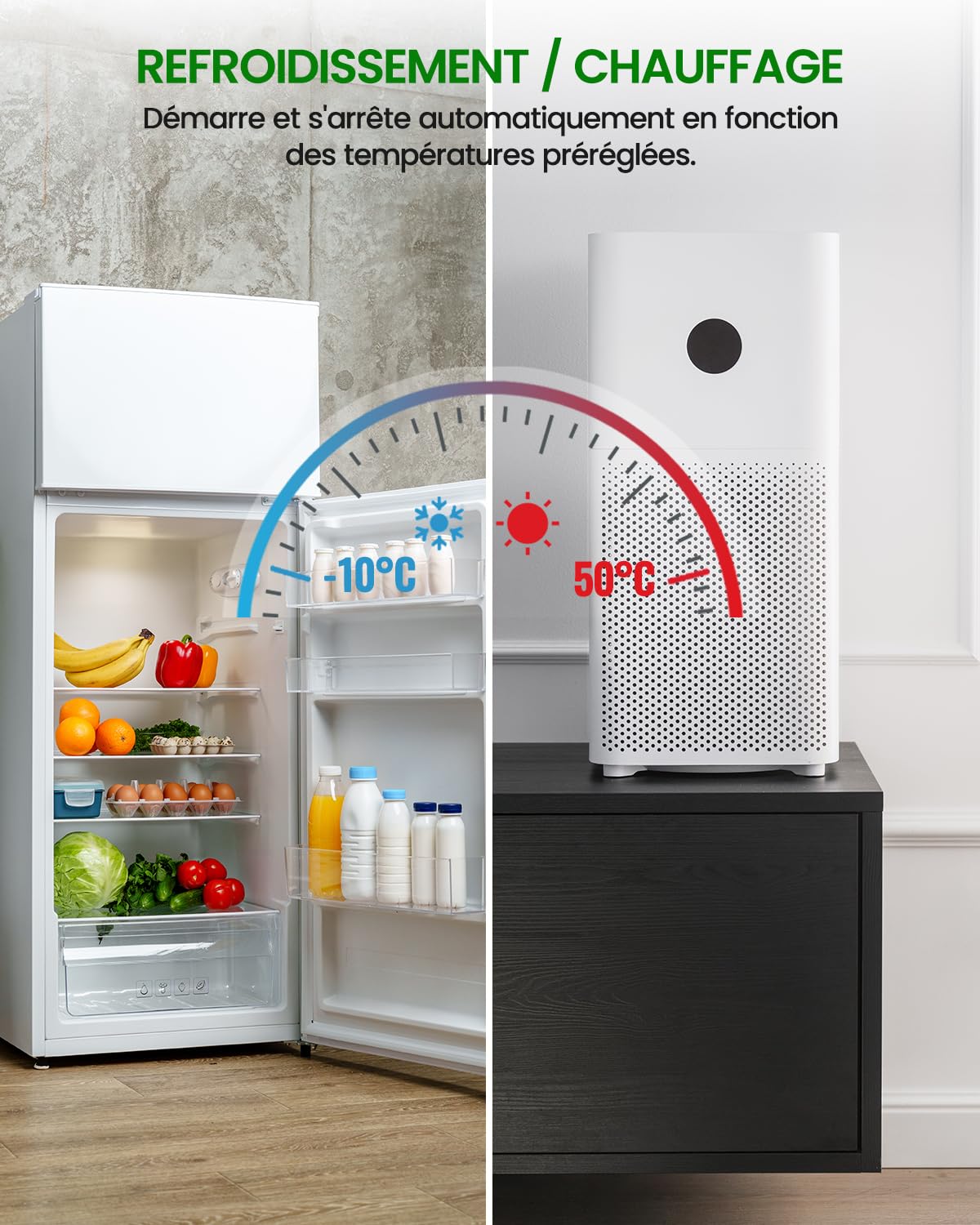 Prise Thermostat Hygrostat Numérique, Contrôleur de Température et d'humidité Prise avec Sonde, Alarme Régulateur Humidité Prise pour Terrarium Reptile Couveuse Incubateur Serre