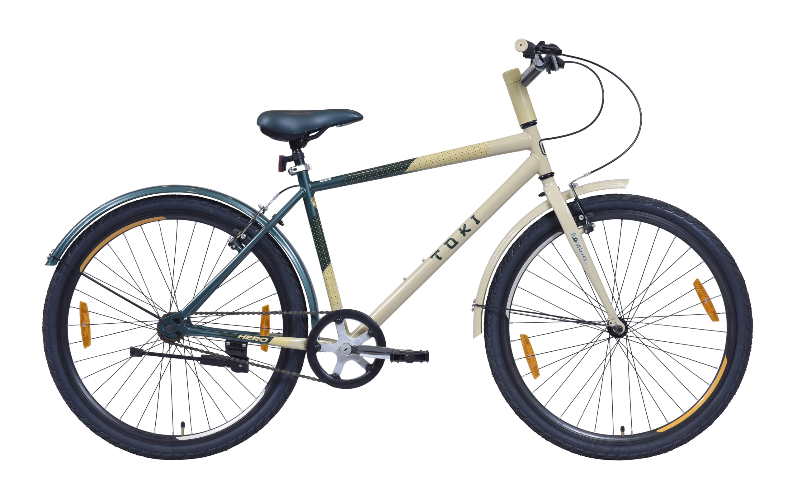 Hero Toki 26T Single Speed Mountain Bicycle for Mens | Rigid Suspension | V Brake | Green | 85% Assembled Cycle-picture-14