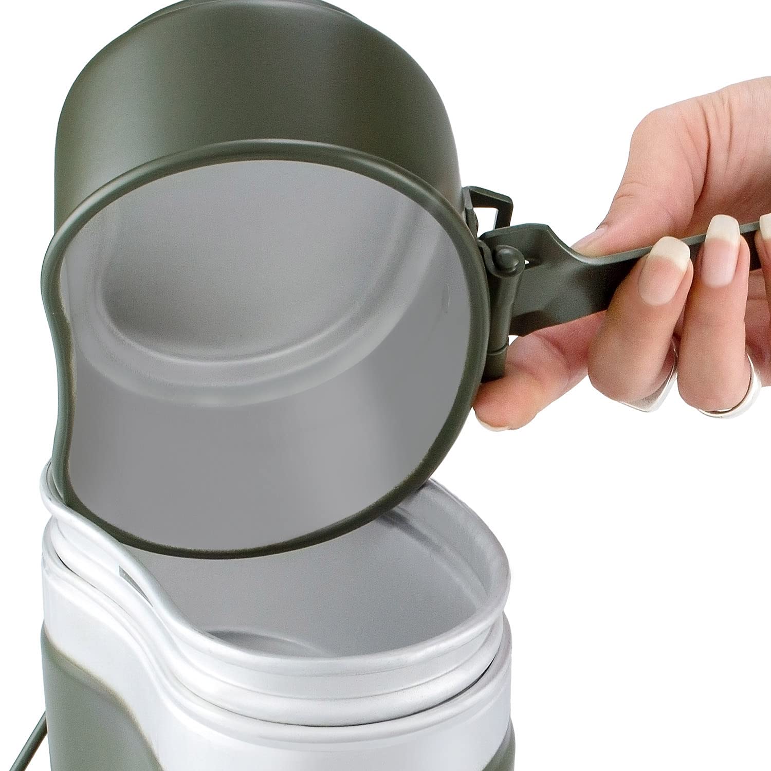 Black Snake® Camping-Kochgeschirr Set | Outdoor-Kochset für Picknicks, Festivals und Wanderungen | Bundeswehr-Campinggeschirr Aluminium