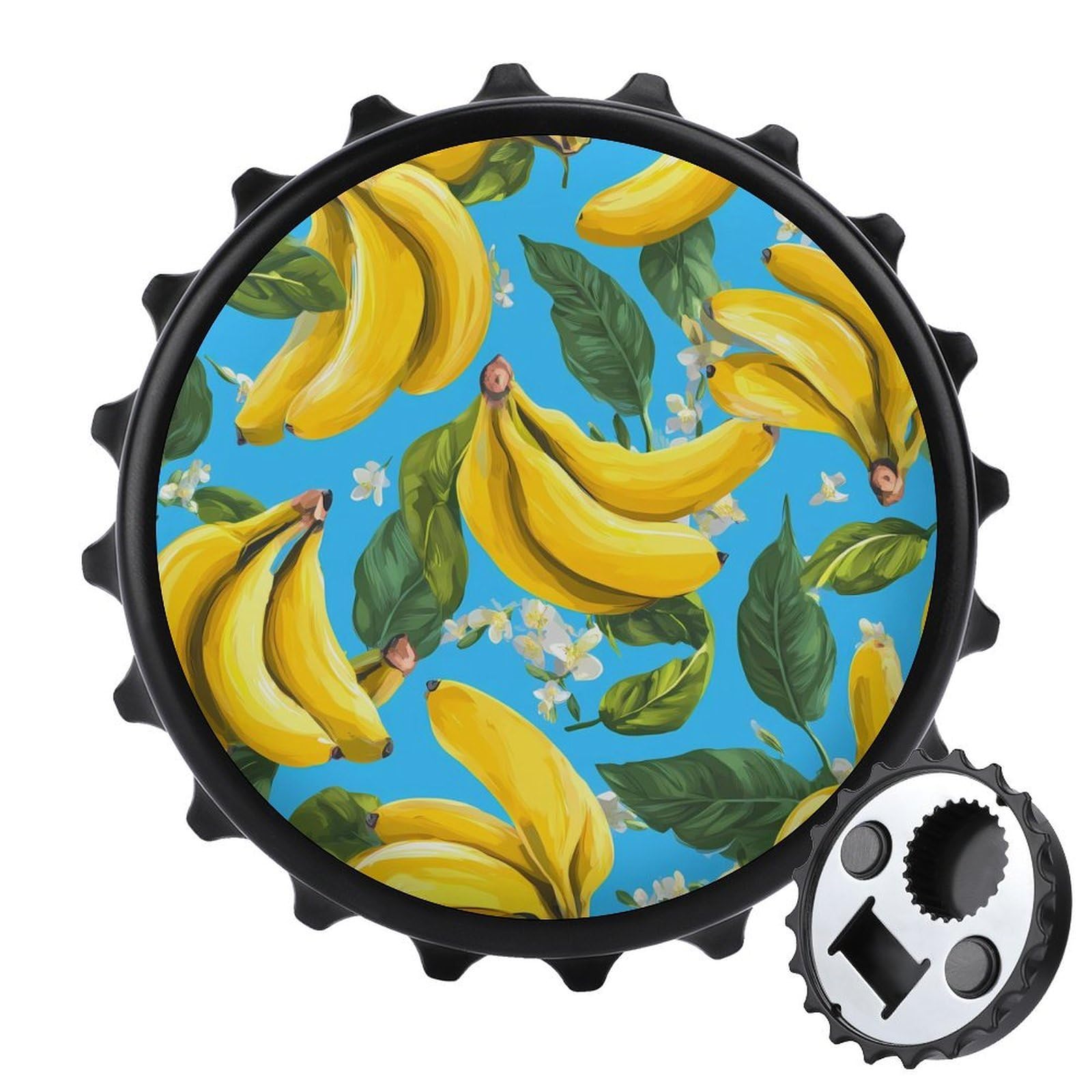 Bananas Floral Leaves Magnetic Bottle Opener Refrigerator Magnet Fridge Magnets Kitchen Supplies