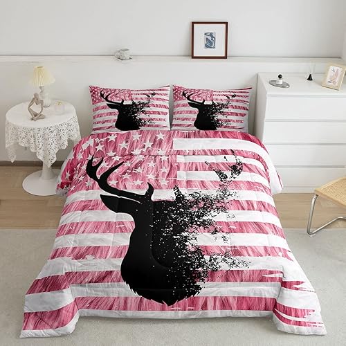 Miniatura 8 de Feelyou Get Naked - Juego de ropa de cama para niños, juego de edredón de piel de vaca para niños, color rosa vaca, decoración con purpurina, juego