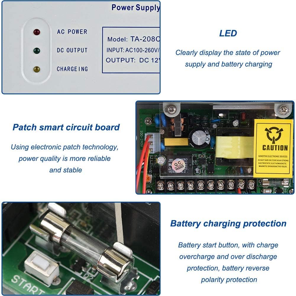 Blасk Frіdау - 70% оƒƒ Power Supply Box, 110-240VAC to 12VDC Door Access Control System Switching Power Supply Box Security System UPS Variable Frequency Power Supply Box