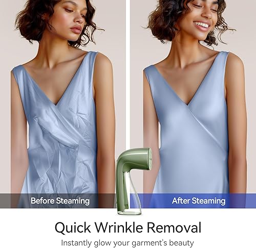 Miniatura 19 de HiLIFE Vaporizador mejorado para ropa, diseño portátil de mano, potente vapor de 1100 W, tanque más grande de 10.1 fl oz y tecnología sin fugas