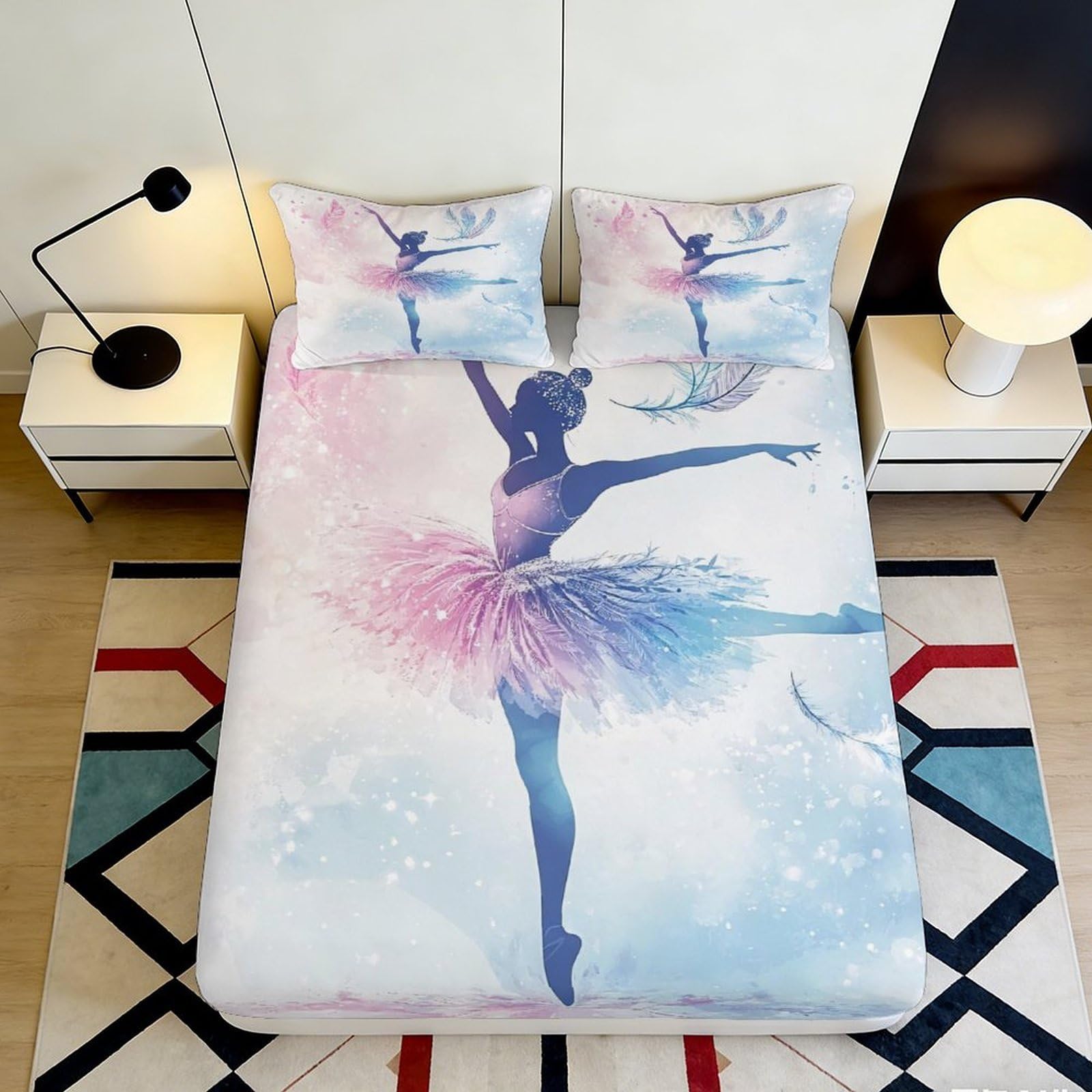 3D Printed Arctic Wolf Fitted Sheet Microfiber Deep Pocket Non-Slip Bedroom Bedding Wolf Mattress Fitted Cover Gift 120x200x25cm