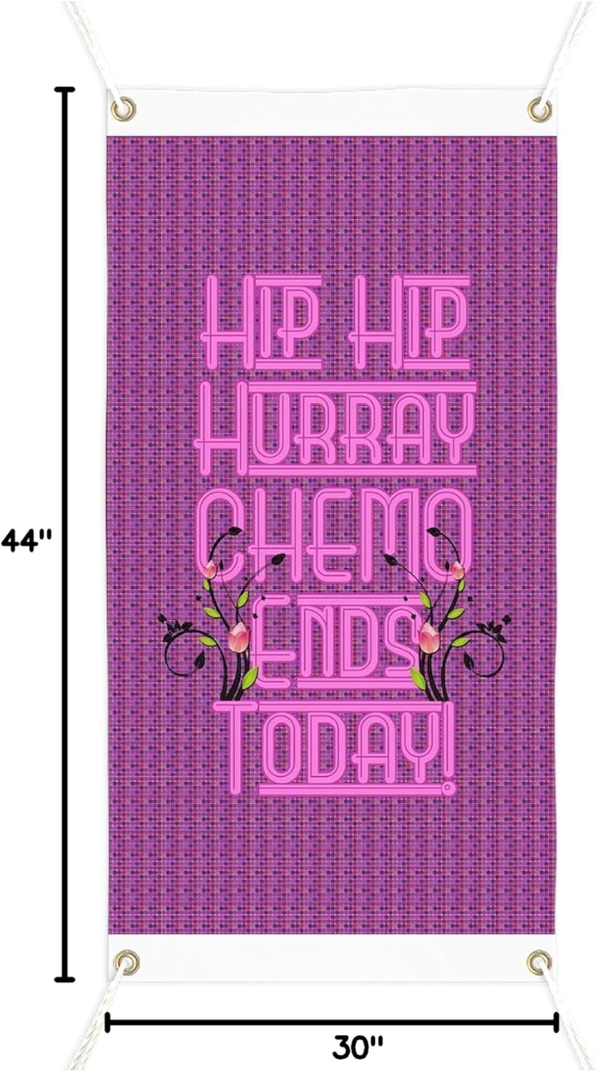 CafePress Last Day of Chemo Banner Vinyl Banner, 44"x30" Hanging Sign, Indoor/Outdoor