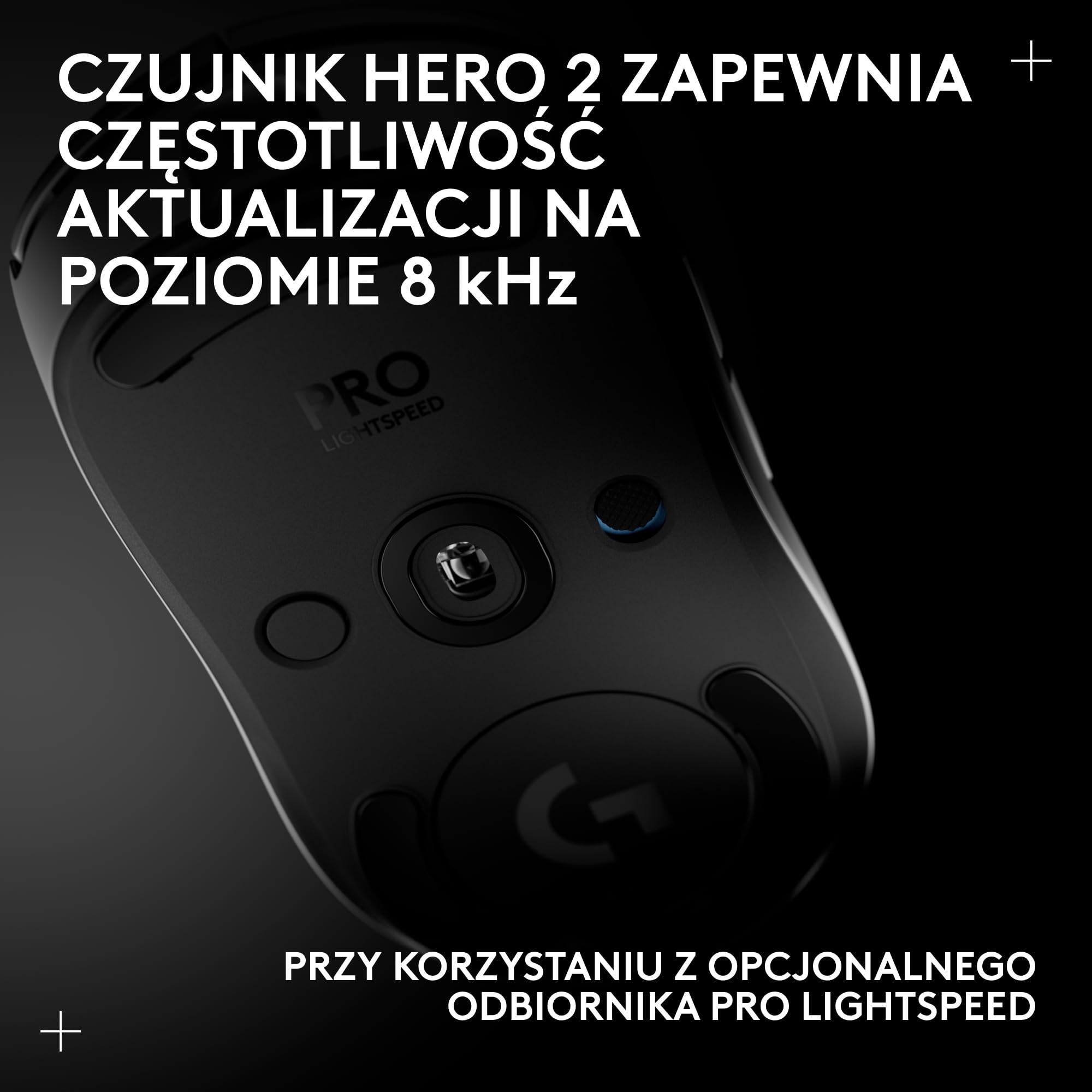 Bezprzewodowa mysz do gier PRO 2 LIGHTSPEED, do 4 konfigurowalnych i przełączanych magnetycznych przycisków bocznych, ładowanie przez USB-C, czujnik 32k DPI do komputerów PC/Mac