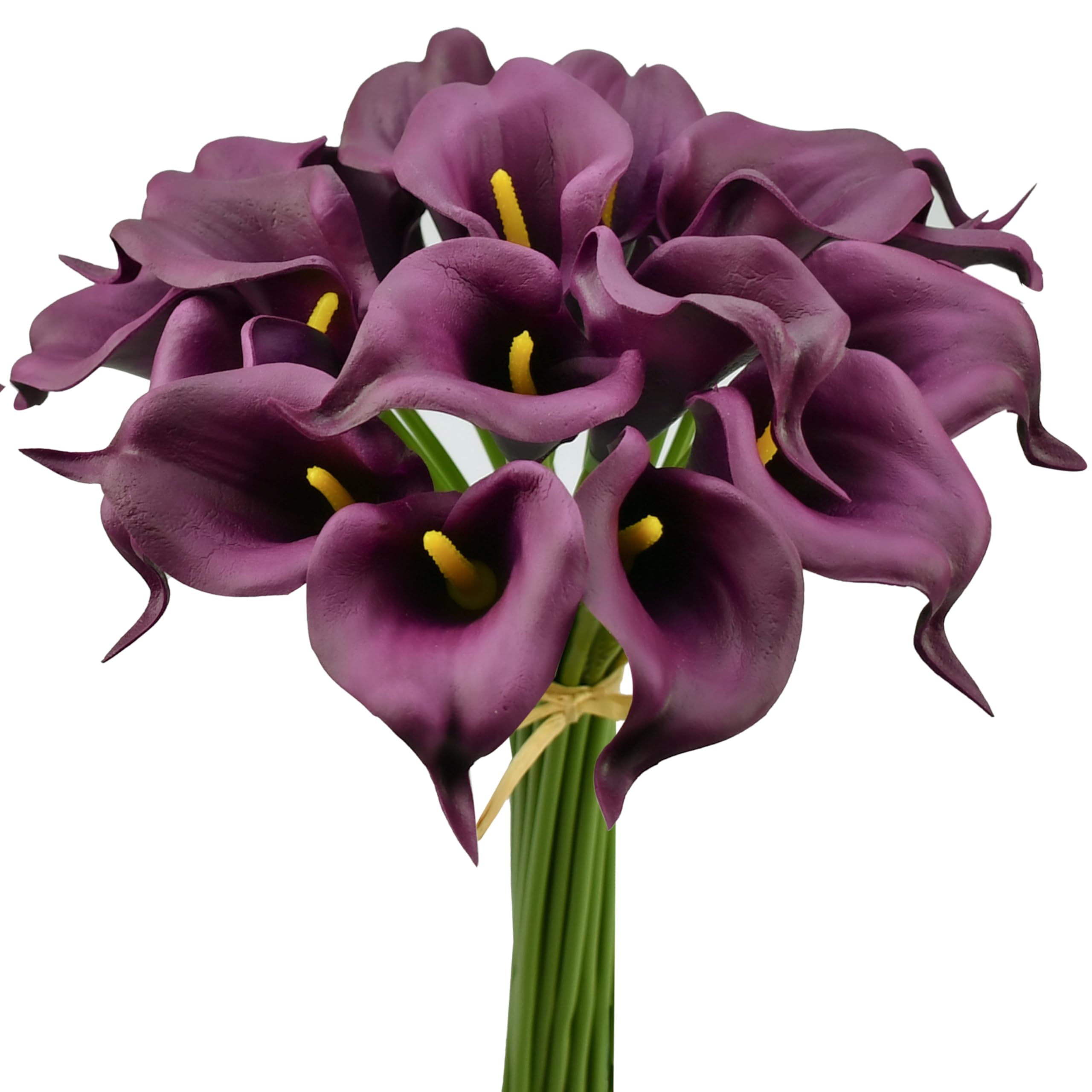 Mandy's PU Grape Purple Calla Lily Artificial Flowers 20 Stems 13.5in Faux Realistic Centerpiece for Valentine's Day and Easter Decorations DIY Bridal