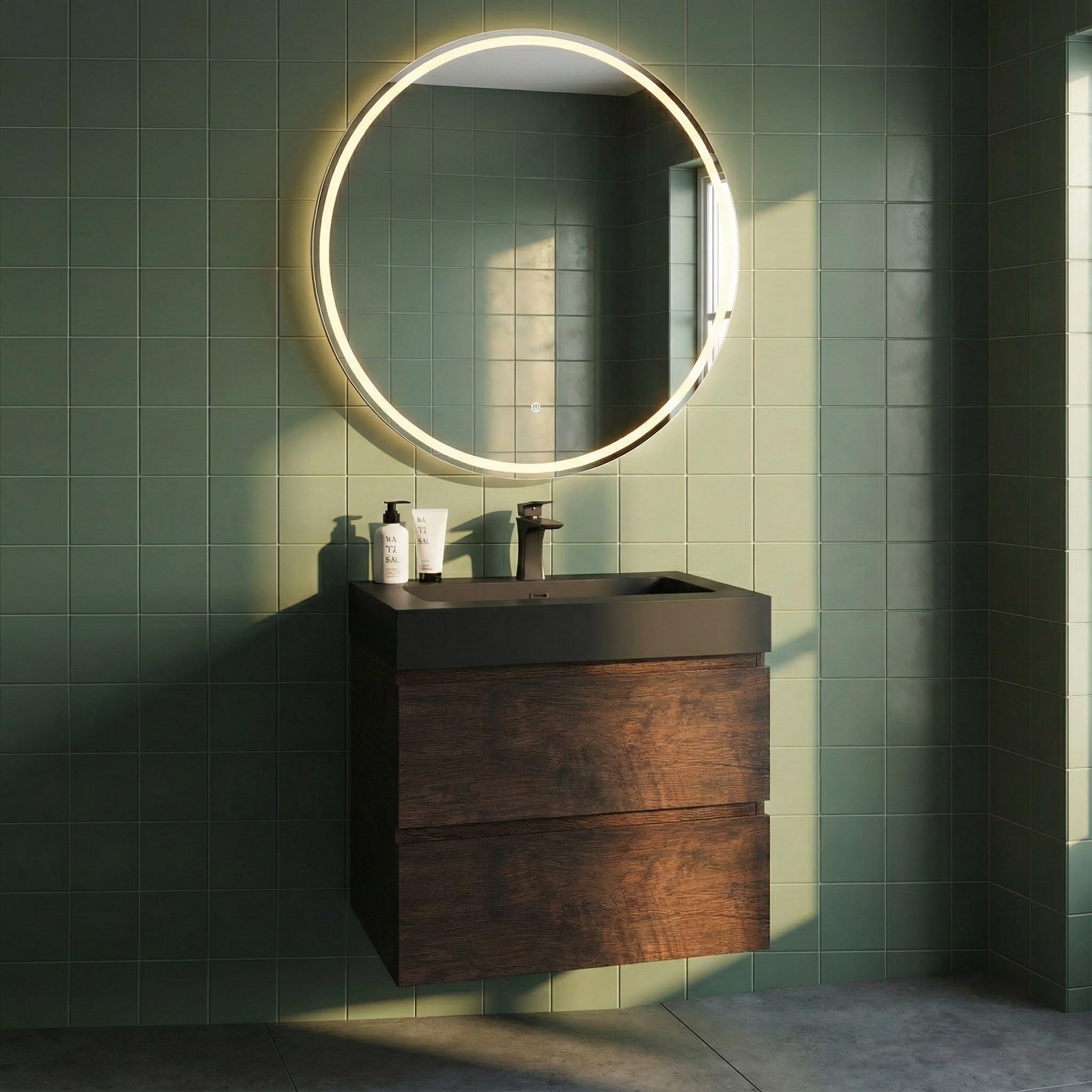 BLUHOUZZ Alice Pre Assembled 24 Inch Bathroom Vanity with Sink, Large Storage Wall Mounted Floating Bathroom Vanity with Overflow - The Ultimate