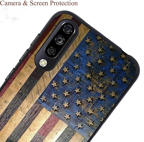 Miniatura 6 de Funda compatible con ZTE Blade A7 PrimeA7 2020, diseño retro de la bandera estadounidense de Estados Unidos, diseño de grano de madera vieja para