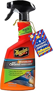 Meguiar's Hybrid Ceramic Waterless Wash & Wax - Waterless Car Wash Spray with Ceramic Chemistry for a Slick, Protective Barrier - No-Scratch Formula for Glossy Paint and Ceramic Coatings, 24 Oz