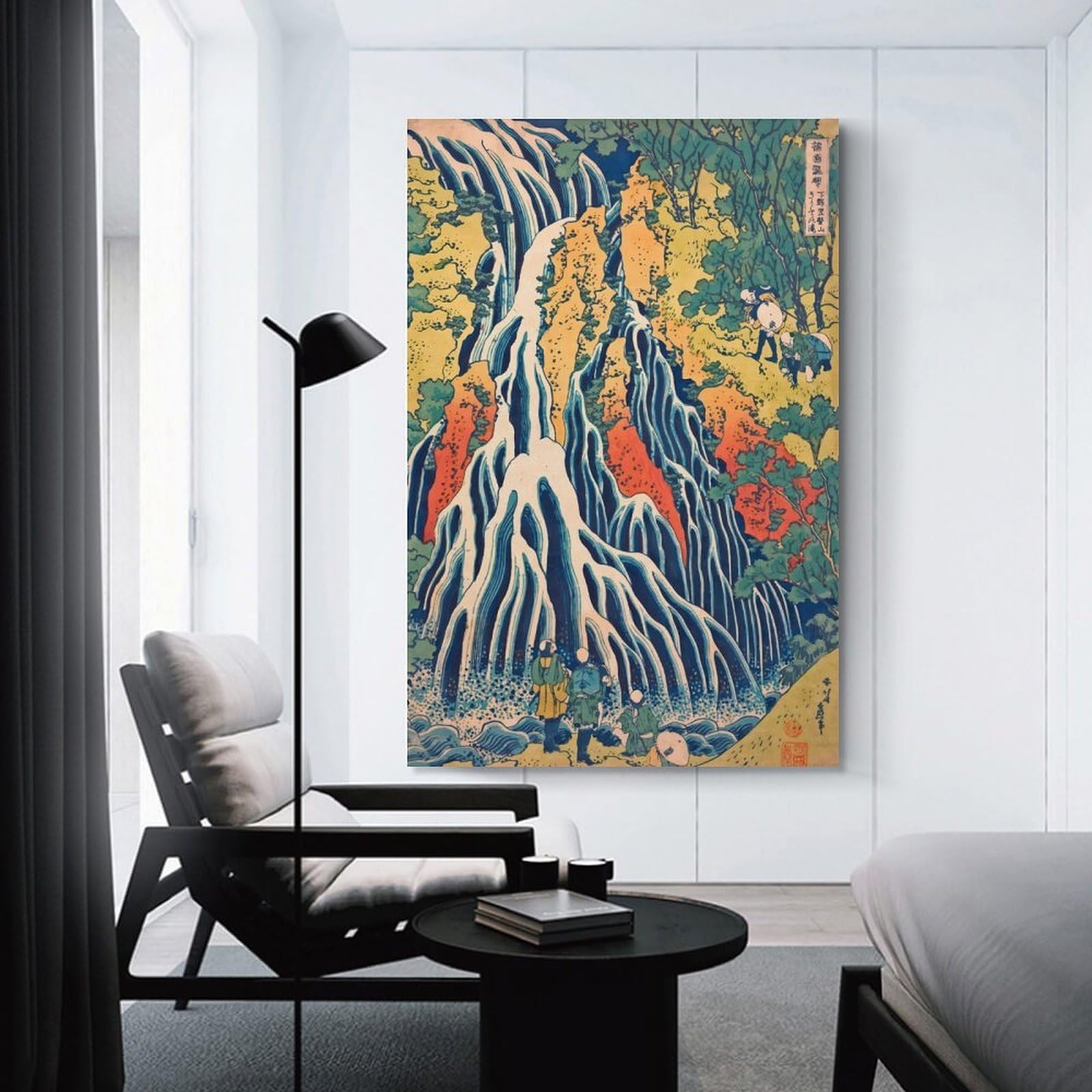 Junmoney Canvas Wall Decor Kirifuri Waterfall, 20x30inch(50x75cm), for Flats, Guest Rooms Or Compact Rooms, Wall Decor with Flexible Room Appeal