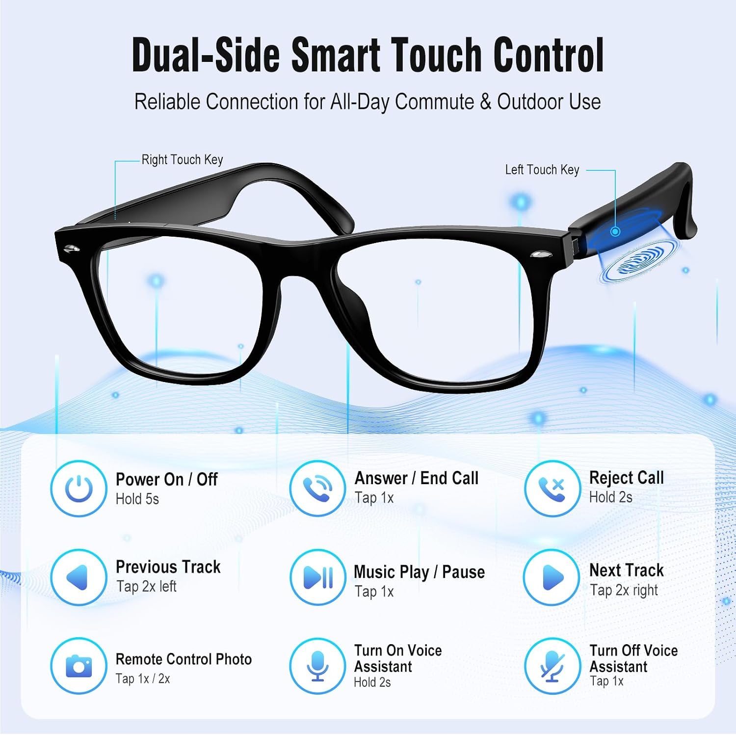 Smart Glasses for Men & Women, Audio Photochromic Glasses with Translation