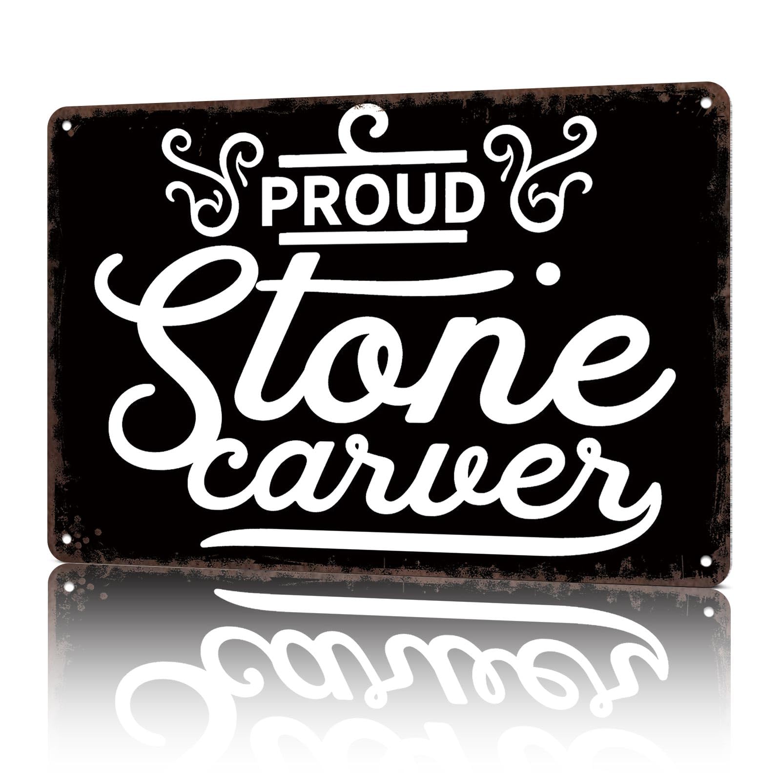 KWQDOZF Vintage Metal Signs Proud Stone Carver Funny Tin Sign Poster Wall Art For Home Room Bedroom Office Decor 8x12inch
