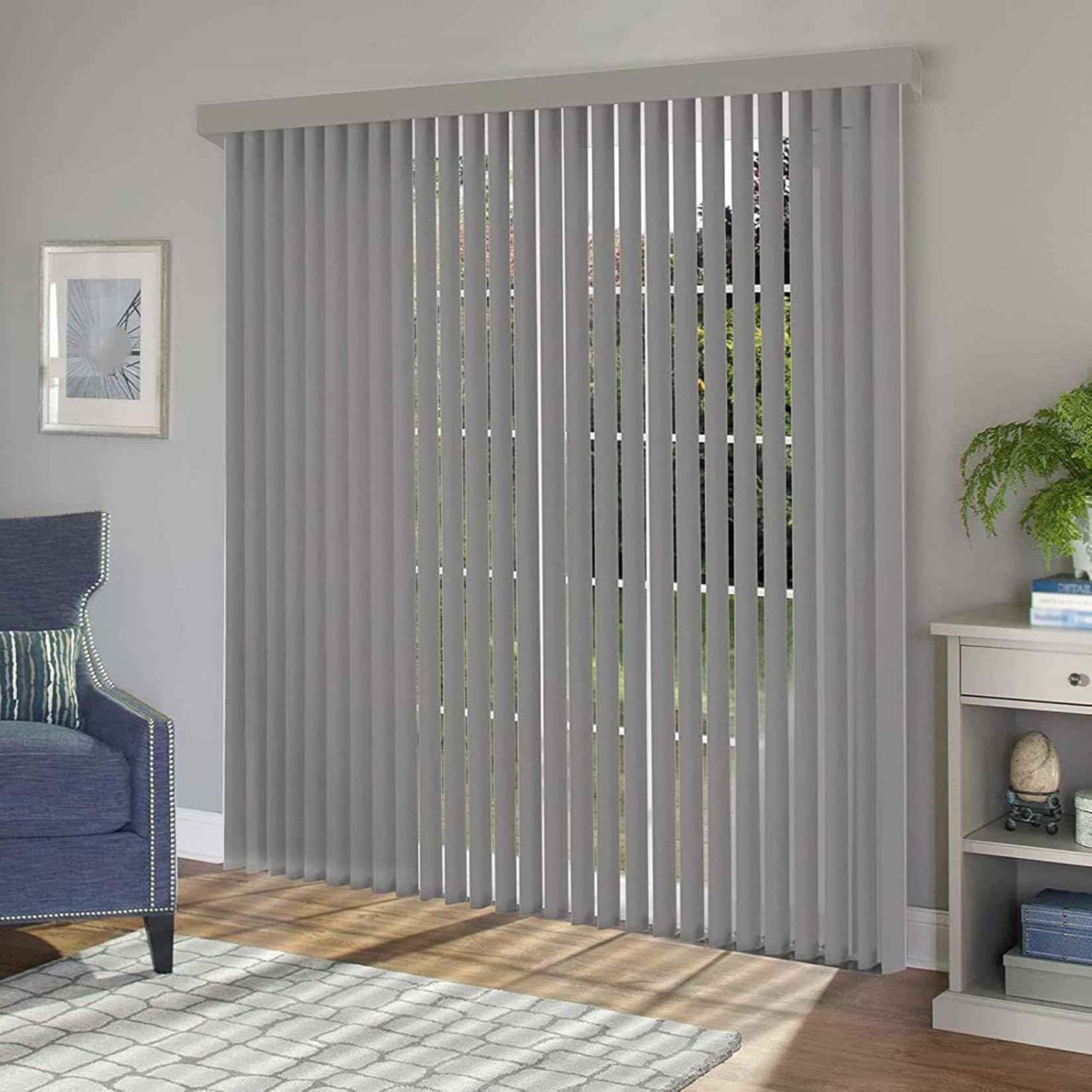 Tende a velo grigie personalizzate per Clete Set termiche a doghe da 98 mm, filtraggio della luce e oscuranti, per interni, protezione della privacy, dimensioni 100 x 240 cm