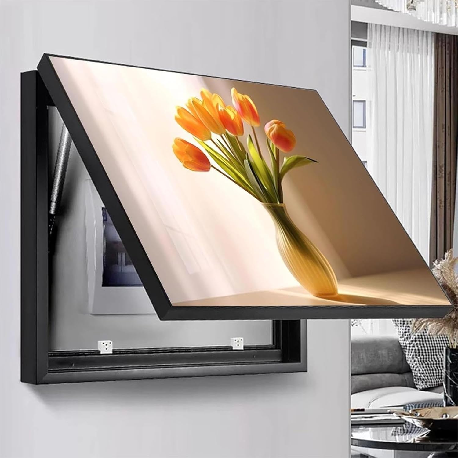 Stylish Horizontal Electrical Panel Cover, Artistic Meter Box Painting with Protective Function, Perfect for Hallway & Corridor Décor