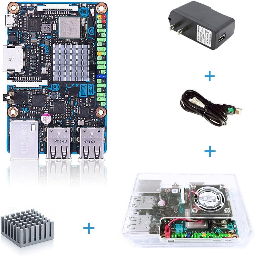 Buу 1 gеt 1 SmartFly info Tinker Board S RK3288 SoC Single Board Computer 1.8GHz Quad Core CPU, 600MHz Mali-T764 GPU, 2GB LPDDR3 & 16GB eMMC Motherboard with Accessories