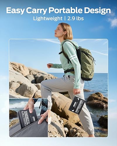 Miniatura 3 de MOVE SPEED Estación de energía portátil de 260 Wh, 70,000 mAh, banco de energía de gran capacidad con salida de 145 W, paquete de batería USB-C para