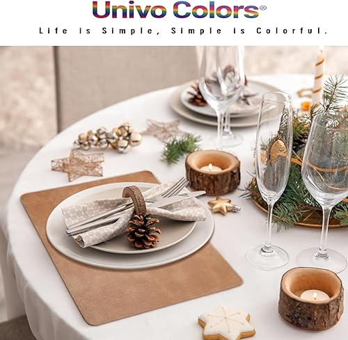 Miniatura 7 de UnivoColors - Juego de 4 manteles individuales de piel sintética con patrón de piel de vaca lavada, resistentes al calor, impermeables, lavables