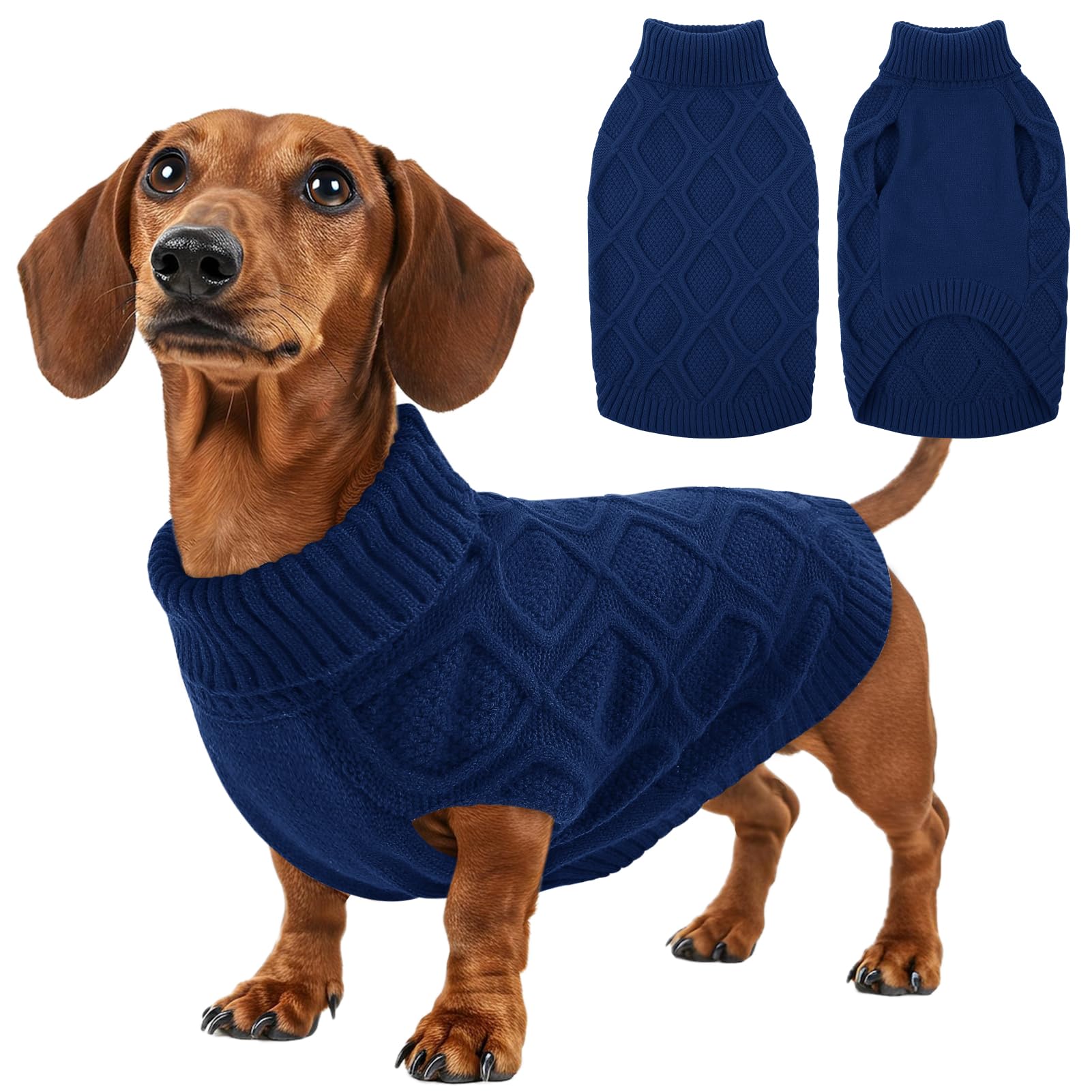 KONVINIT Dog Jumper Medium Turtleneck Sleeveless Winter Dog Sweater No Leg — image 1