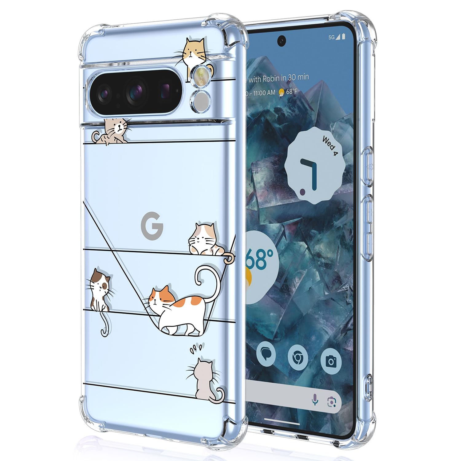 Süße Katzen-Handyhülle Für Google Pixel 8a – Transparent, Stoßfest & Ultra-dünn Mit Niedlichem Cartoon-Design
