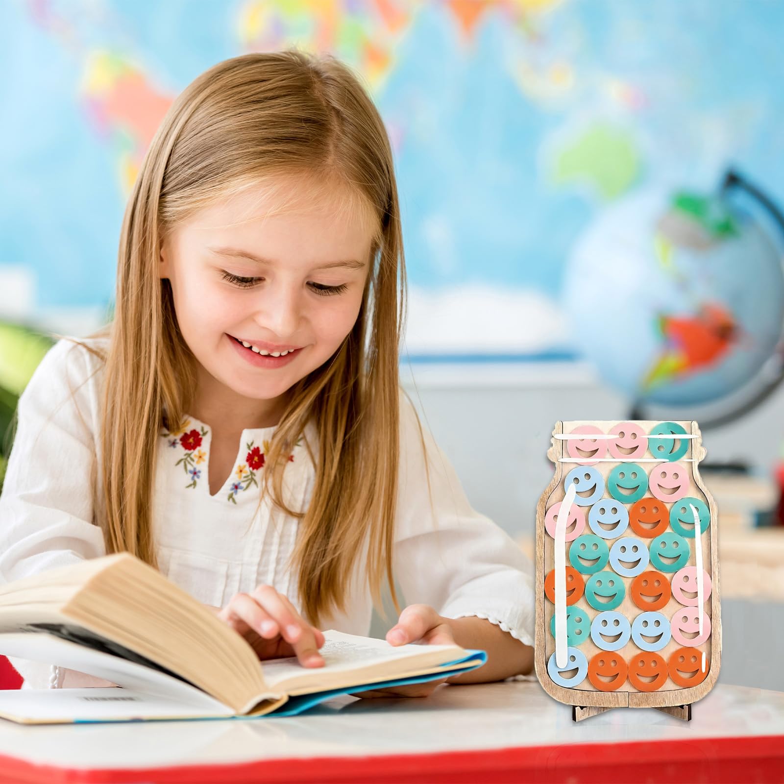 Reward Jar a Forma di Smile, Barattolo di Incentivo Comportamentale per Bambini, Barattolo di Ricompensa Personalizzato, Motivare i Bambini, Adatto per la Casa e la Scuola