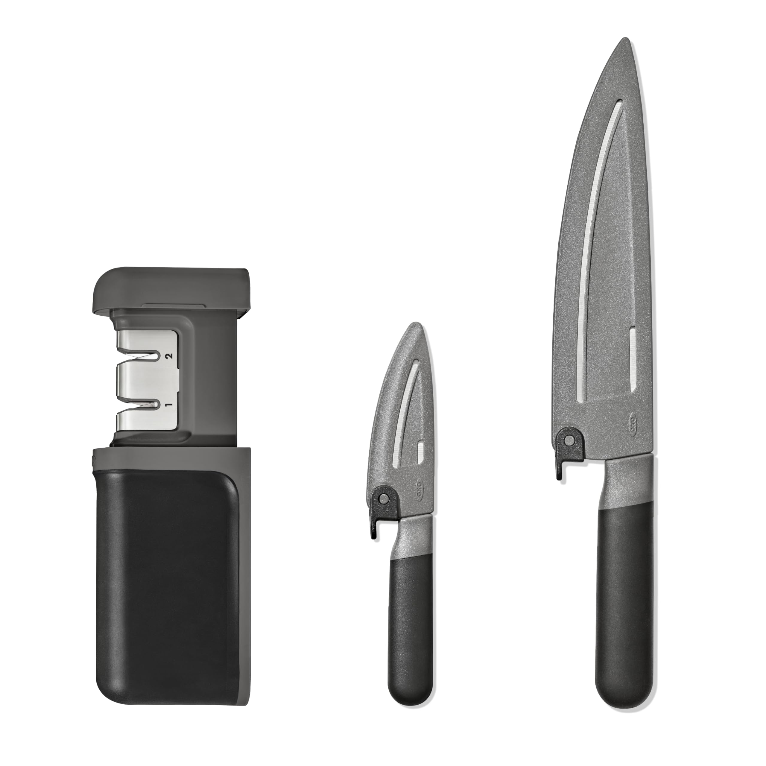 OXO Good Grips 8 in Chef’s Knife with Locking Sheath, Sharp Stainless Steel Kitchen Knife for Chopping, Dicing, and Mincing Herbs and Meat, Cooking Essential with Protective Cover — Amazon image 10