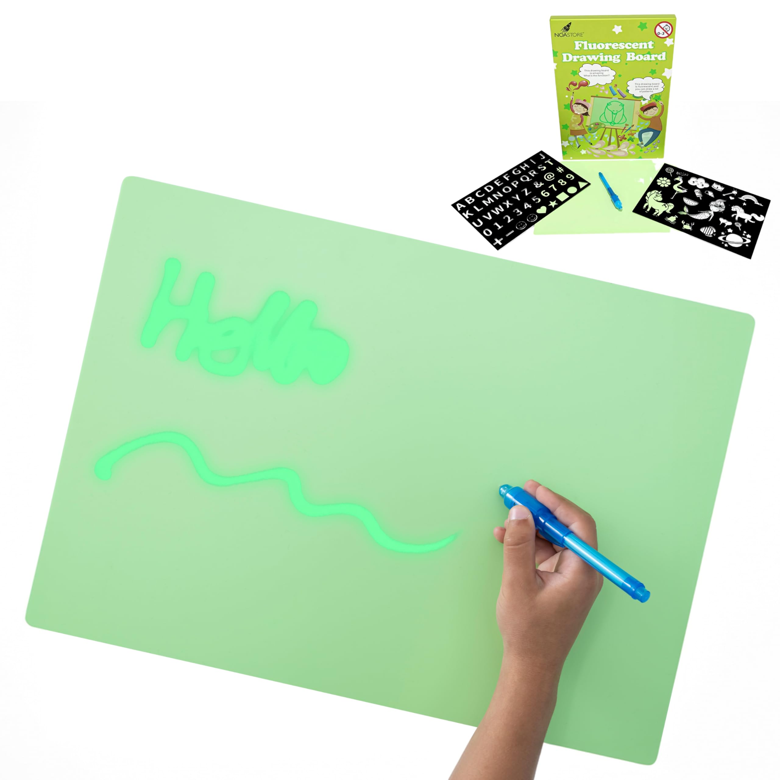 Fun Drawing Pad Board Glow in Dark with Light for Kids Painting Board Educational Toy and Developing Drawing or Writing Skills (A3)