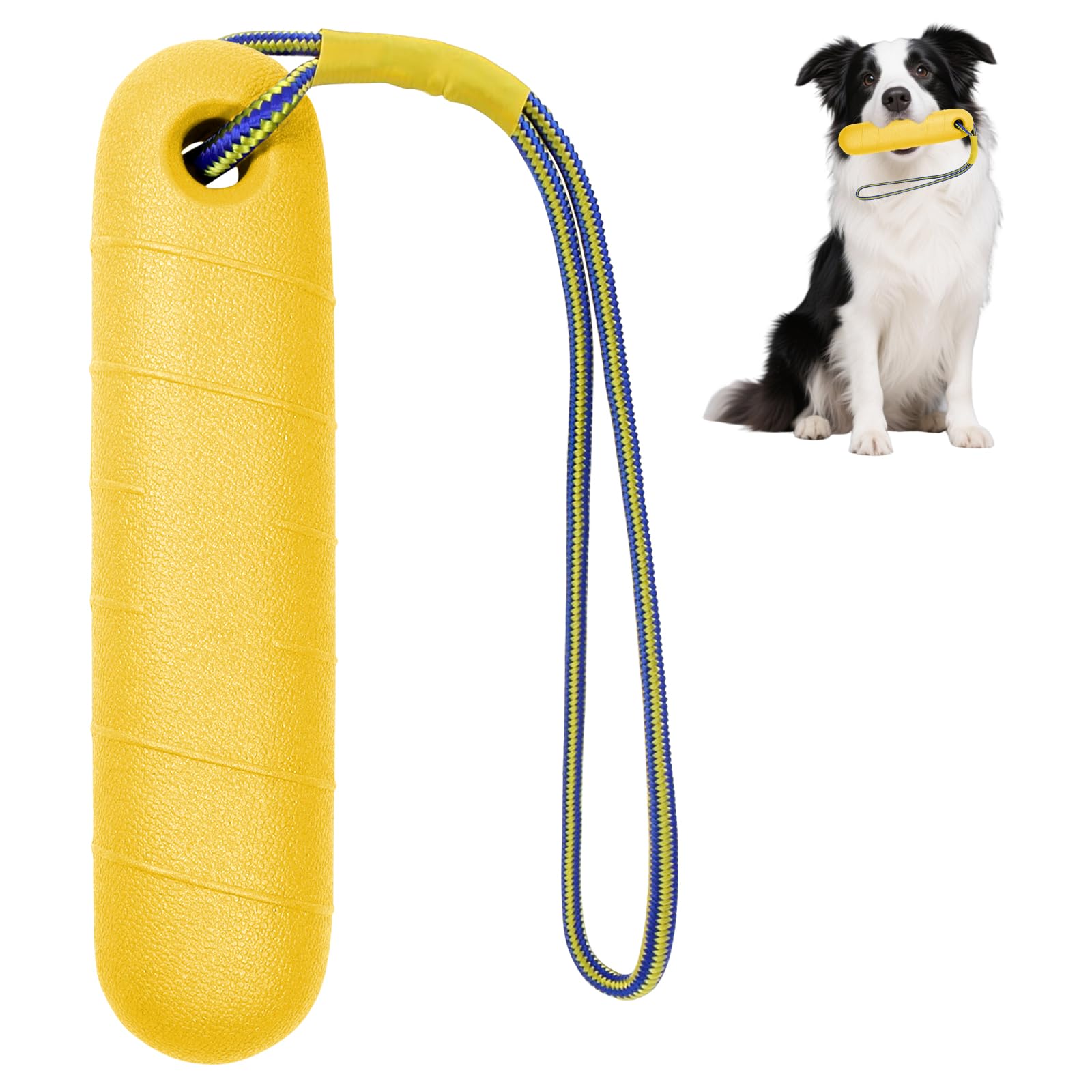 Giocattolo per cani, giocattolo acquatico per cani, 22 cm, giocattolo interattivo, giocattolo per cani, gioco d'acqua con corda in nylon, giocattolo per cani di taglia media, grande (giallo)