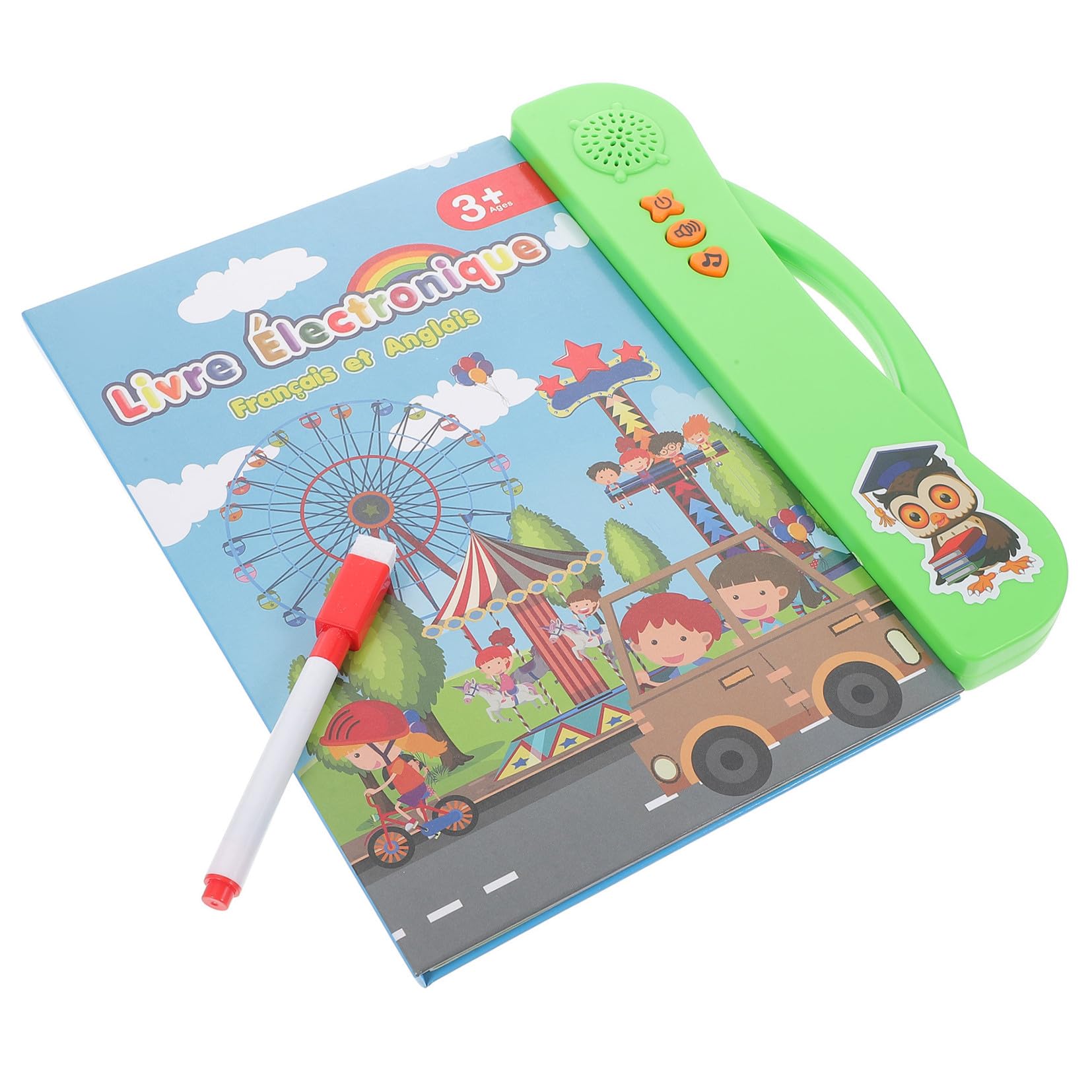 Libro Electrónico Interactivo Sonido para Aprender Francés E Inglés | Libro de Actividades Preescolar, Verde, Abs, 1, Pilas 3 X Aa No Incluidas
