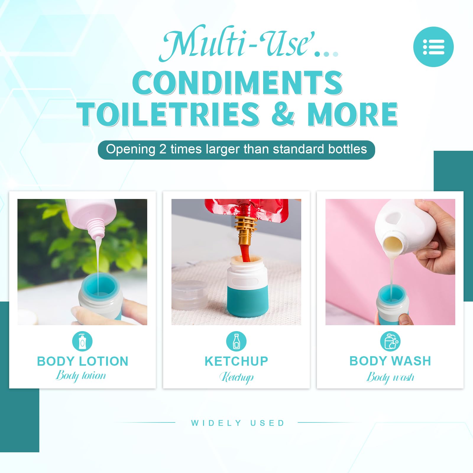 Botellas portátiles de silicona para condimentos, mini recipientes de salsa de 1 onza con bolsas reutilizables para sándwich de botellas exprimibles de condimentos, paquete de 4 5