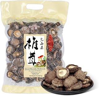 ONETANG AAA Grade Dried Shiitake Mushrooms 8oz - Premium Sun-Dried, Quick Rehydrate Vegan Umami for Soups, Sauces, Pasta & Risotto