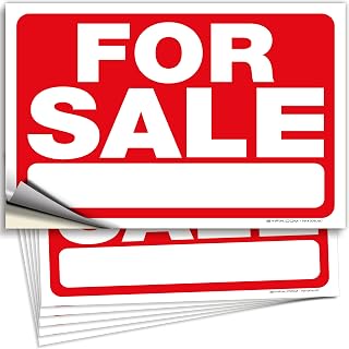 iSYFIX for Sale Signs Stickers – 6 Pack 10x7 Inch – Premium Self-Adhesive Vinyl, Decal, Indoor & Outdoor Advertising Signage for Houses, Vehicles and More