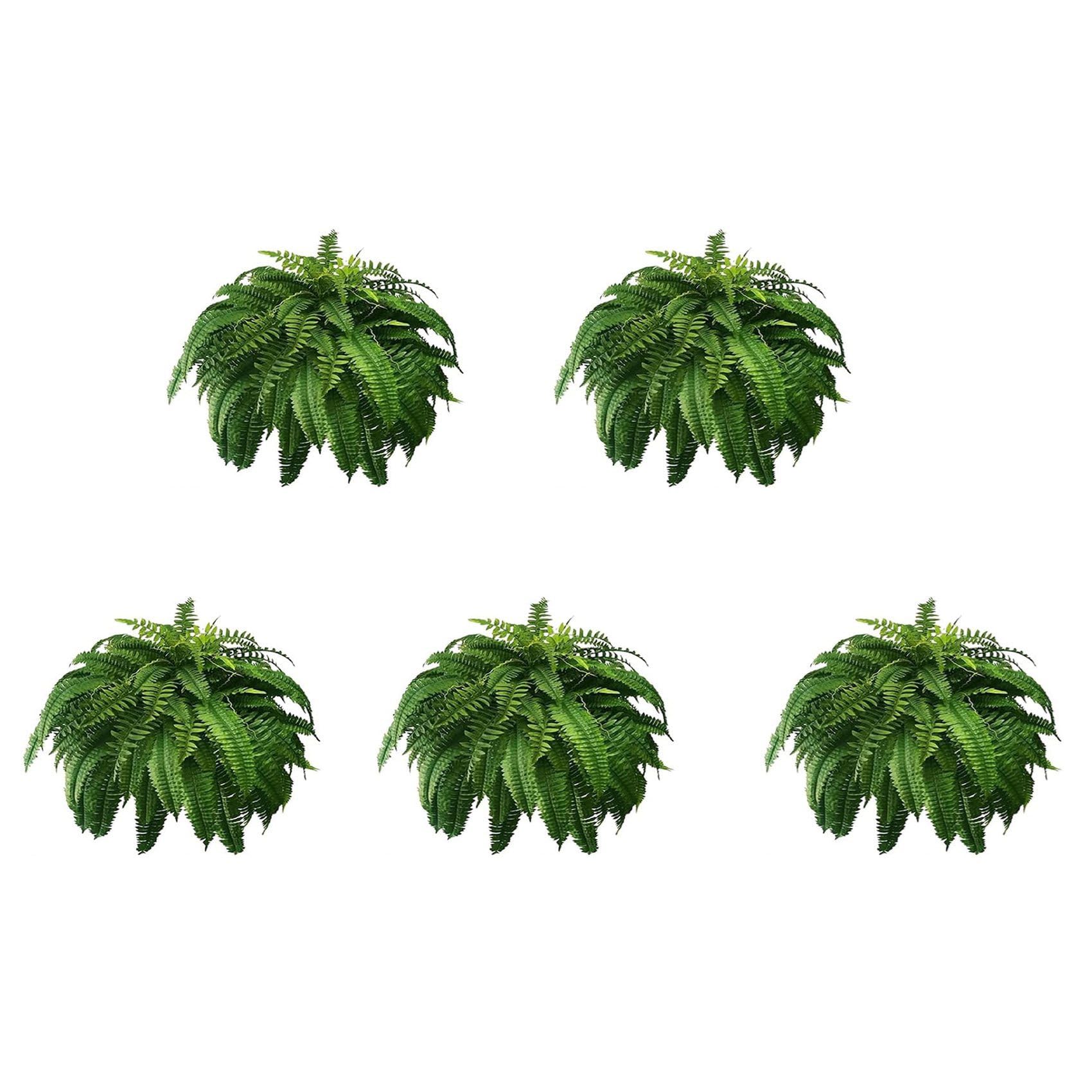 Vjsujehgy 5X UV Lifelike Artificial Boston Fern, Artificial Ferns for Outdoors, Faux Ferns Fake Ferns Artificial Plants