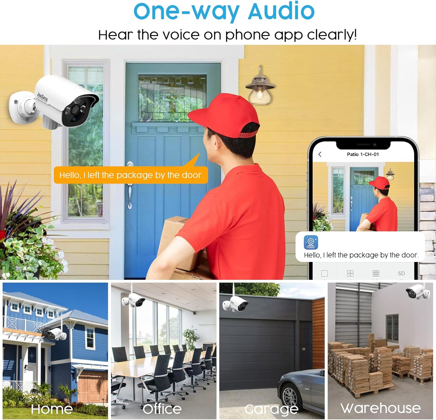 JouSecu One-Way Audio Feature with Camera and App