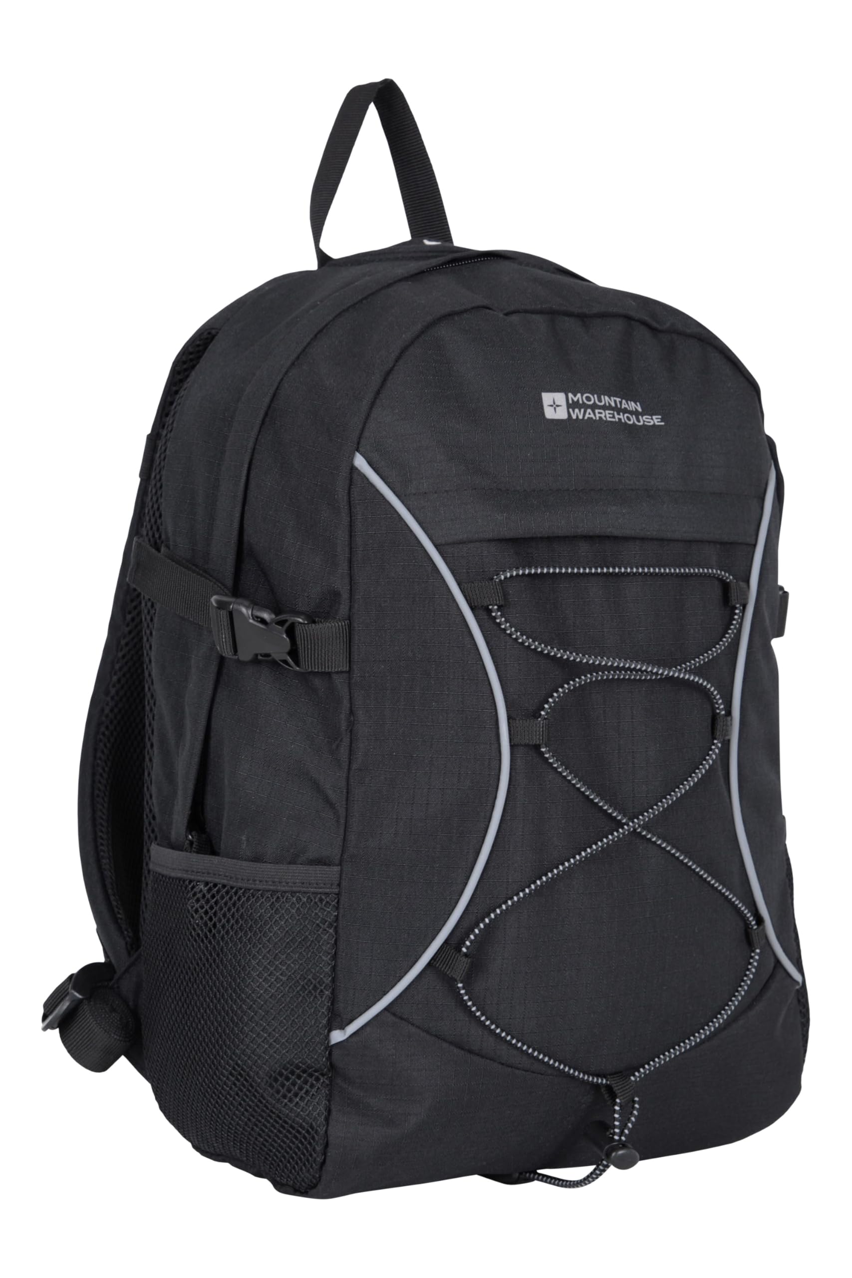 Mountain Warehouse Bolt 18L Backpack - Ripstop Rucksack, Compression Straps Bag - For Travelling Black