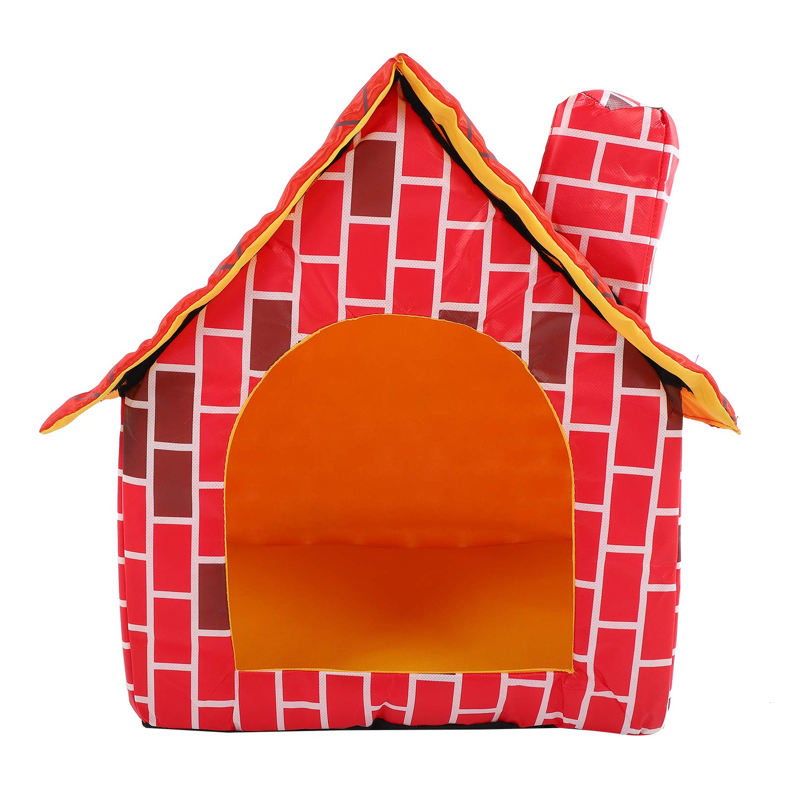Amazon.com : Pet House Foldable Bed Red Brick Chimney Soft Bed