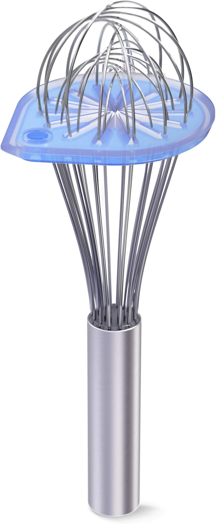 Wipe a Whisk Easily - Multipurpose Kitchen Tool, Made In USA - Includes 11" Stainless-Steel Whisk - Cool Baking Gadget, A Great Gift For Men and Women (Color: Glass Blue)